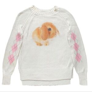 White and Pink Bunny Sweater